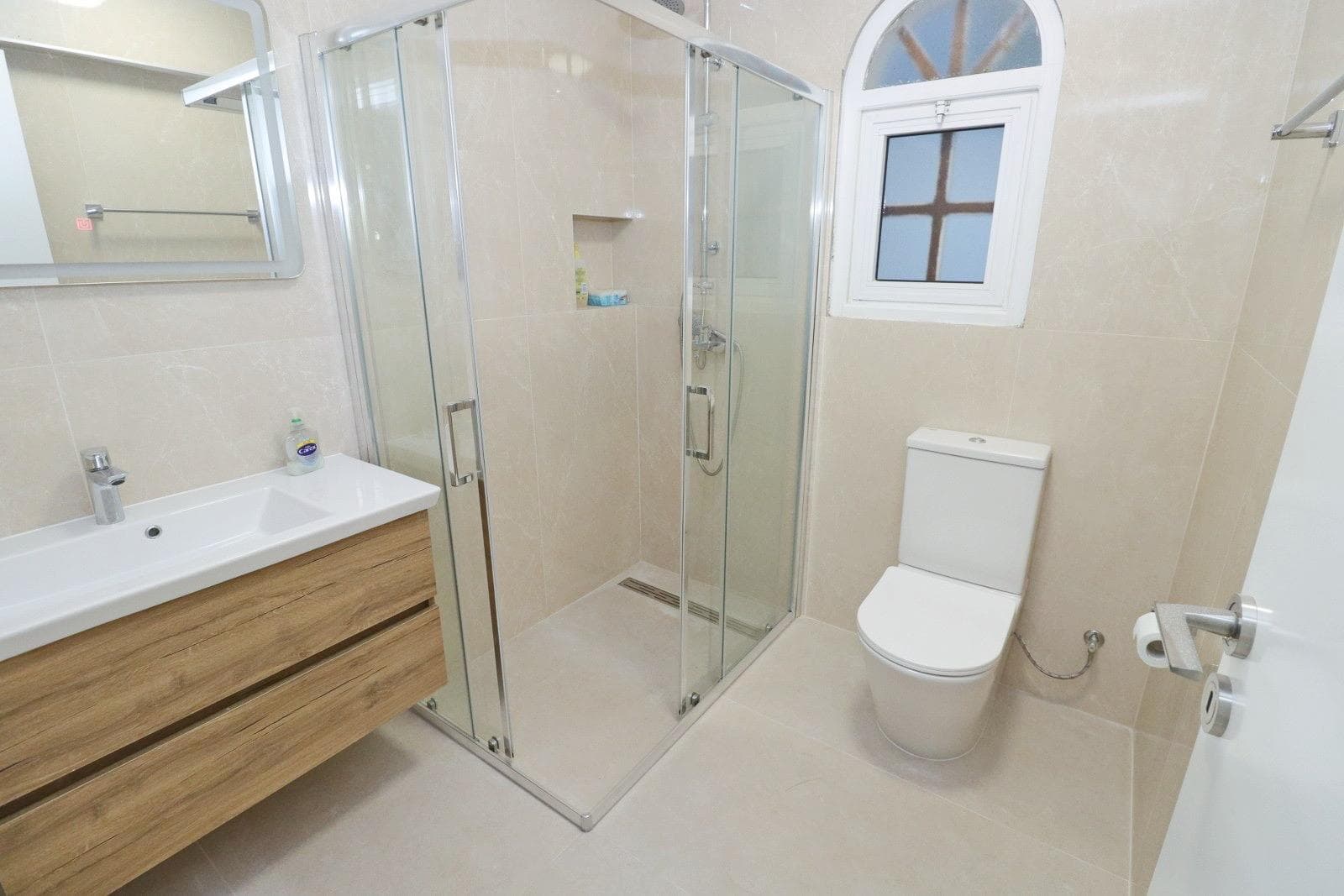Family bathroom with walk-in shower