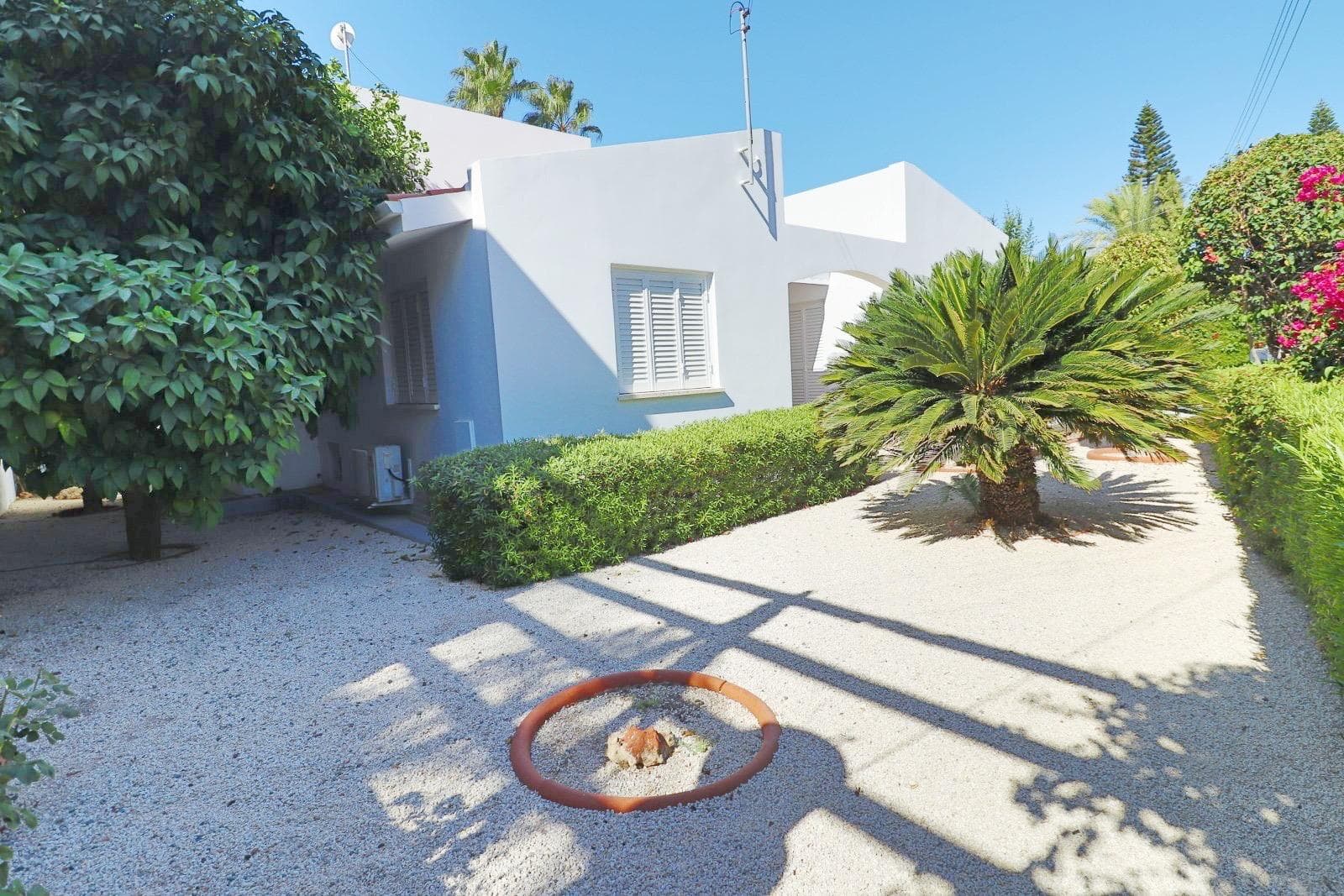 Villa front entrance with parking